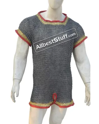 Sleeveless Aluminum Chain Mail Hauberk Flat Riveted Chest 42